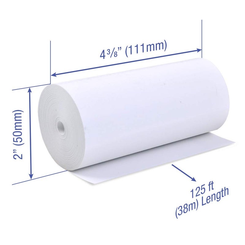 POS1 4 3/8 x 125 feet x 16 rolls CORELESS BPA Free Thermal Paper Rolls for Zebra QLn420 and Star TSP800 Mobile Thermal Receipt Printers. 50mm diameter - Image 2